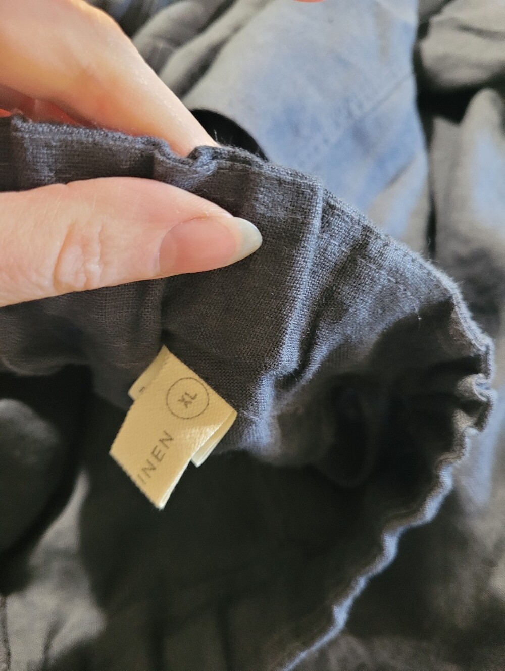 Npl Notperfectlinen Gray Linen Pants Xl - Picture 4 of 5